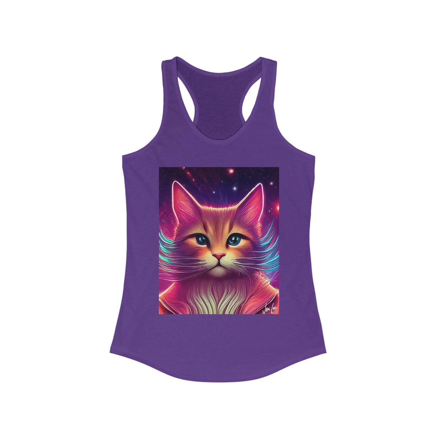 Cinnabelle Colorful Cat Women's Tank Top, Cute Cat Apparel, Cat Lover Gift, Summer Tank, Festival Wear, Vibrant Cat Shirt