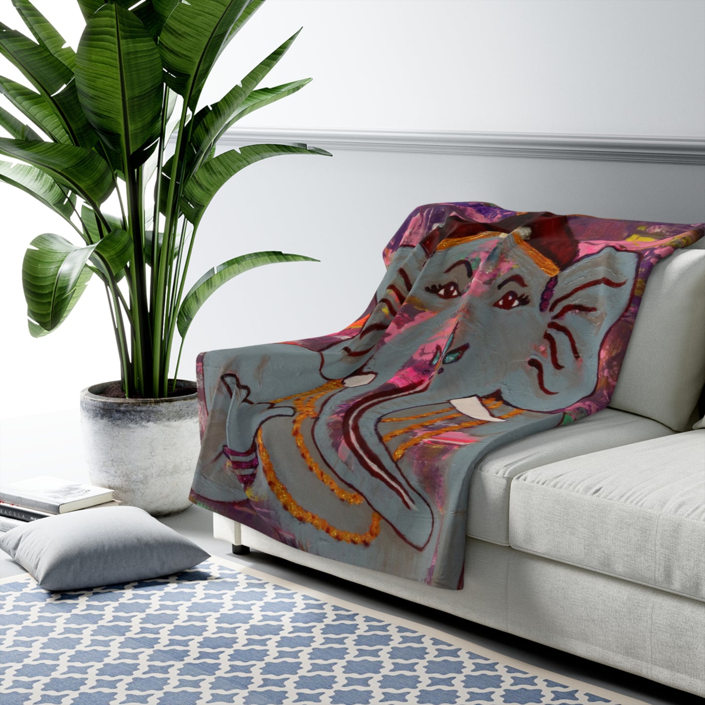 JAI GANESHA SHERPA FLEECE BLANKET