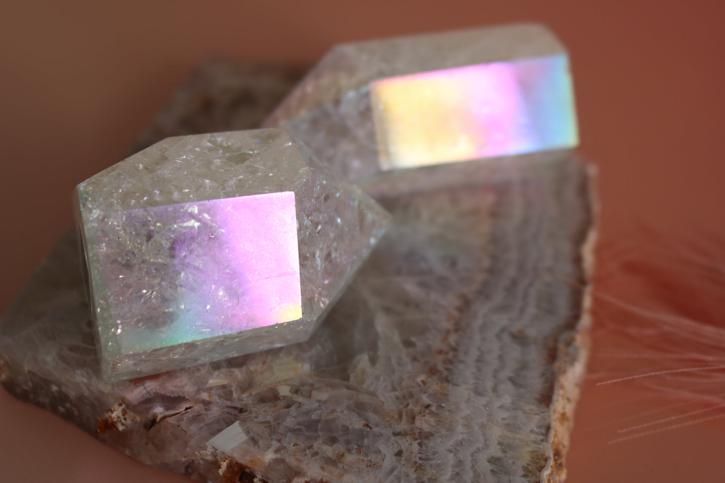 ANGEL AURA CRACKLE QUARTZ TOWER