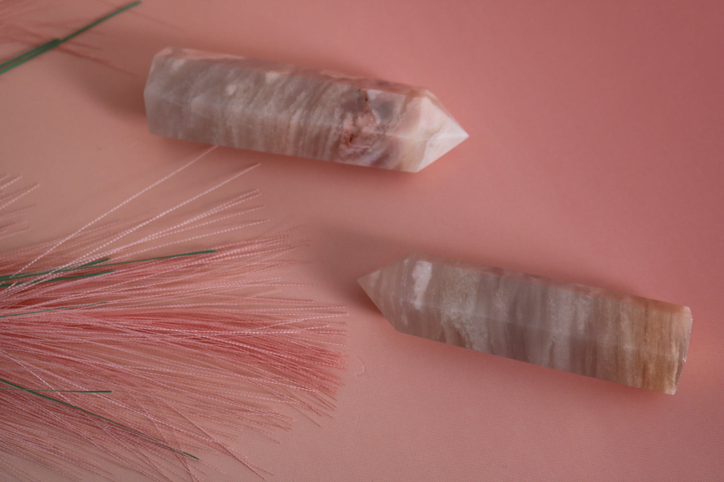 STRAWBERRY CALCITE HEAVENLY CLOUDS TOWER