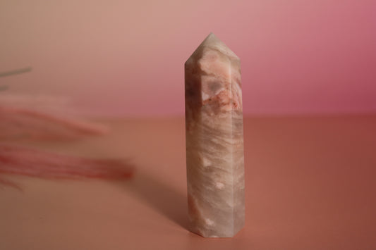 STRAWBERRY CALCITE HEAVENLY CLOUDS TOWER