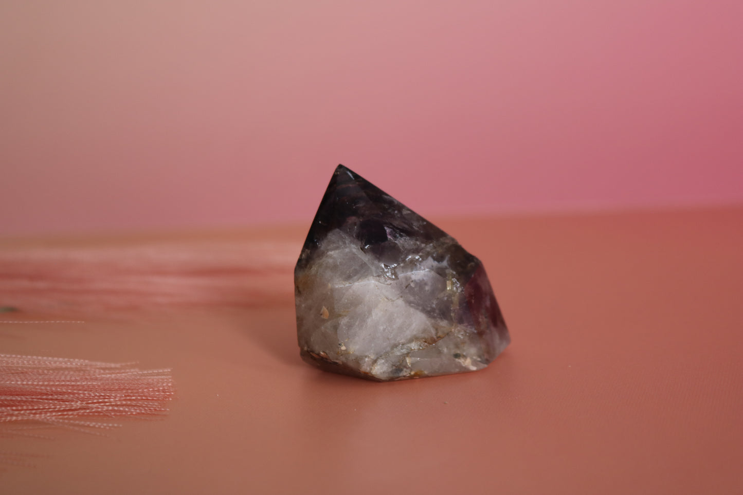 SMOKY AMETHYST QUARTZ TOWER - SIDE SLOPE