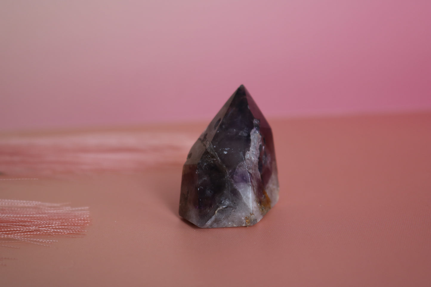 SMOKY AMETHYST QUARTZ TOWER - SIDE SLOPE