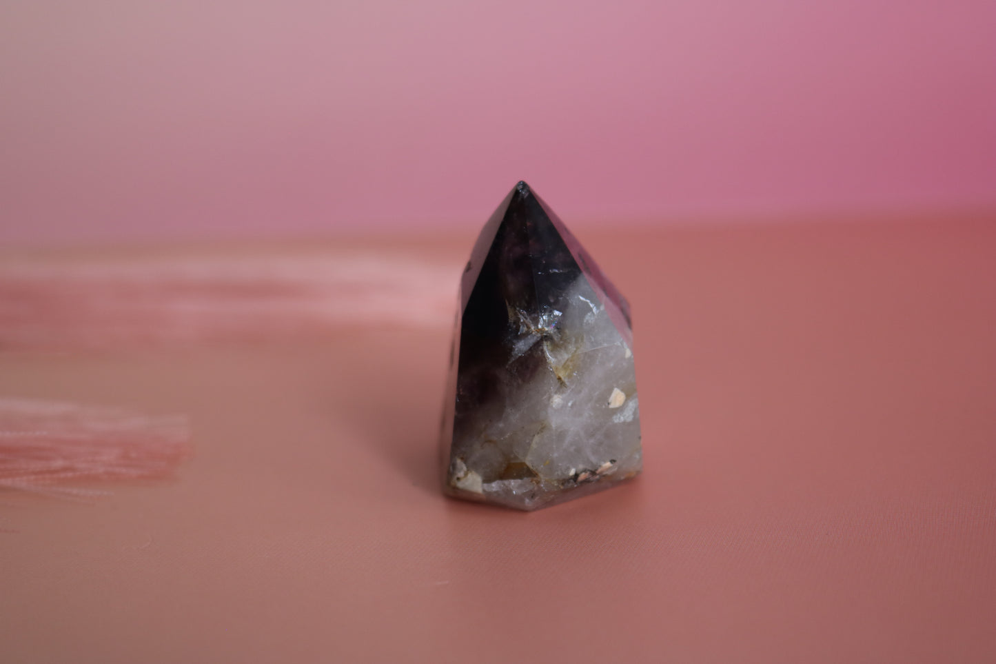 SMOKY AMETHYST QUARTZ TOWER - SIDE SLOPE