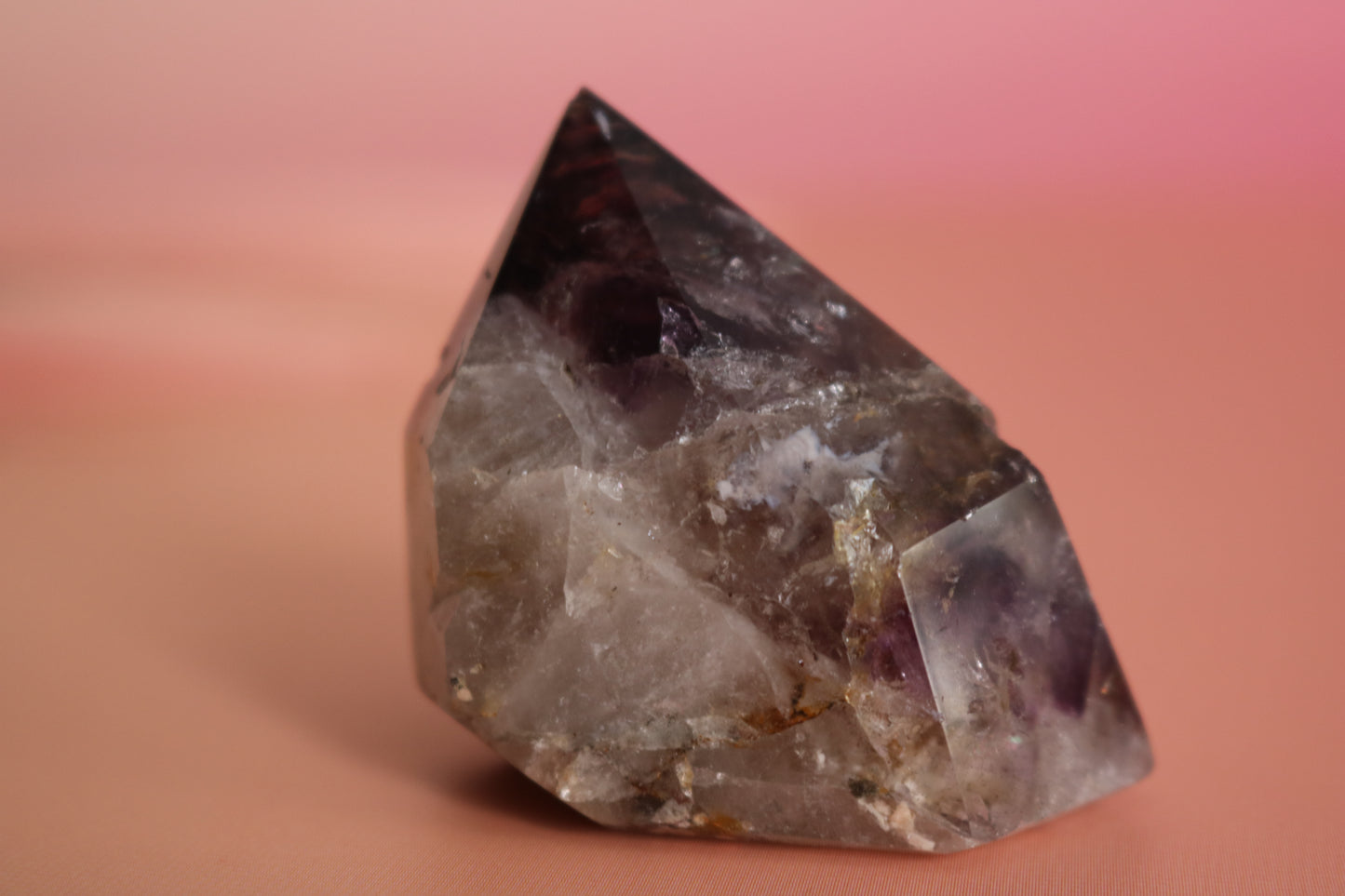 SMOKY AMETHYST QUARTZ TOWER - SIDE SLOPE