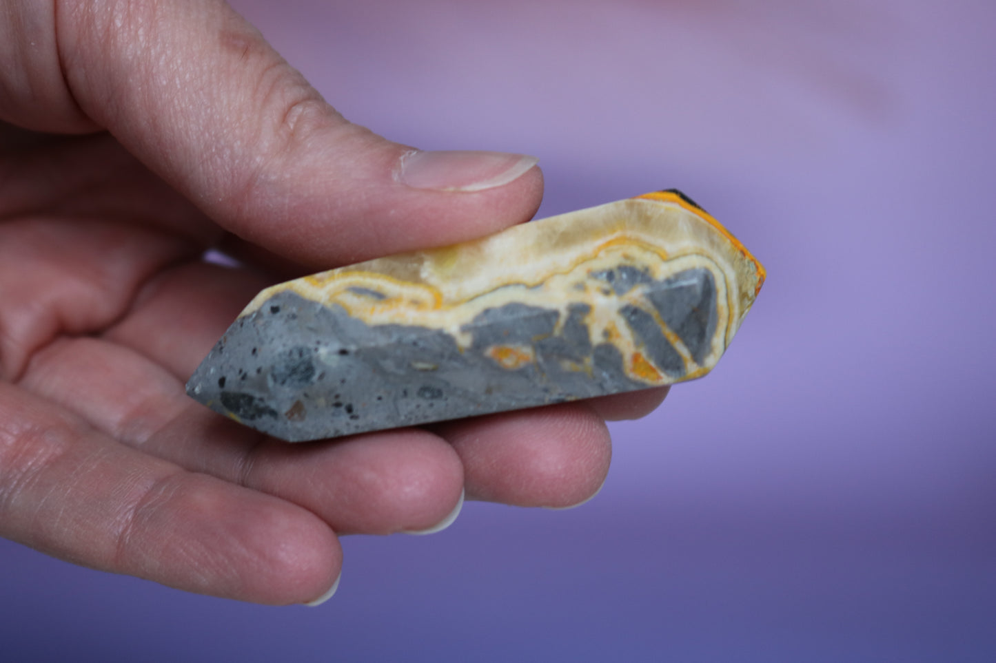BUMBLEBEE JASPER DOUBLE TERMINATED POINT 1