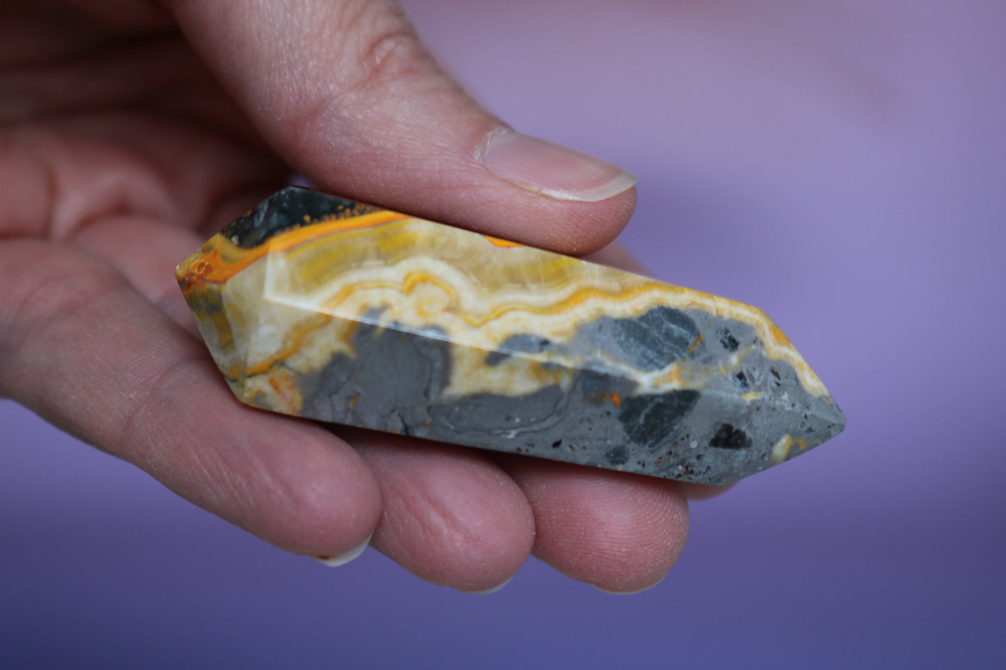 BUMBLEBEE JASPER DOUBLE TERMINATED POINT 1