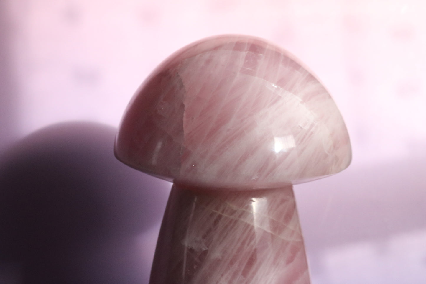 ROSE QUARTZ XL MUSHROOM CARVING, FOR BIG LOVE