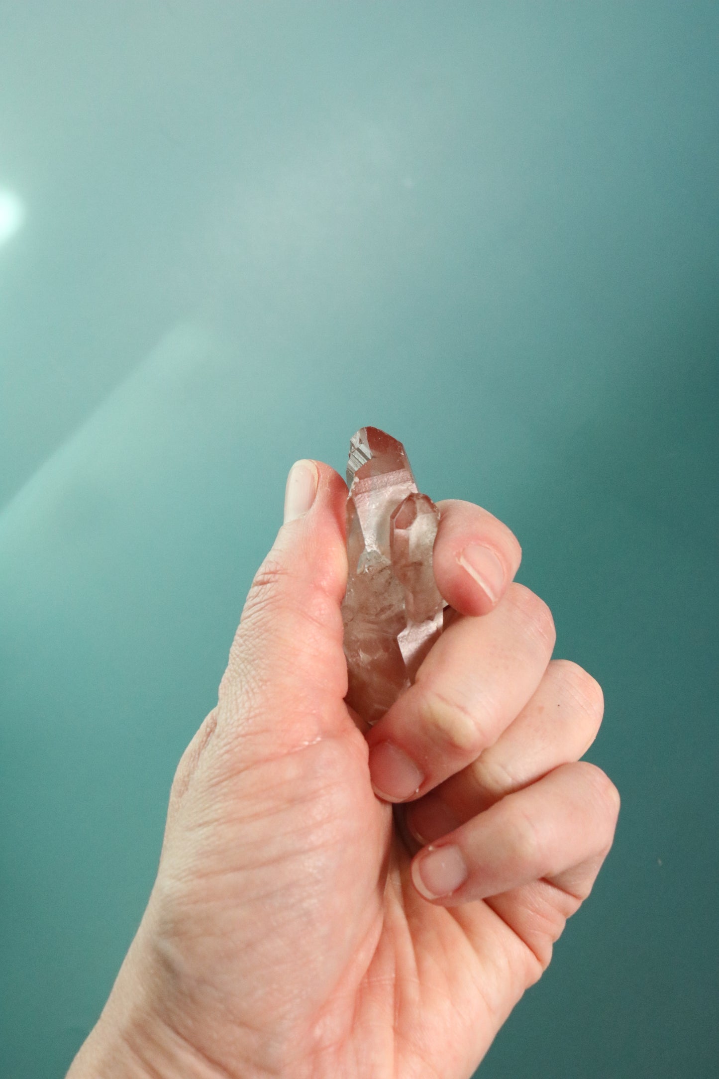 Pink Lemurian Quartz (Brazil) thumb wand