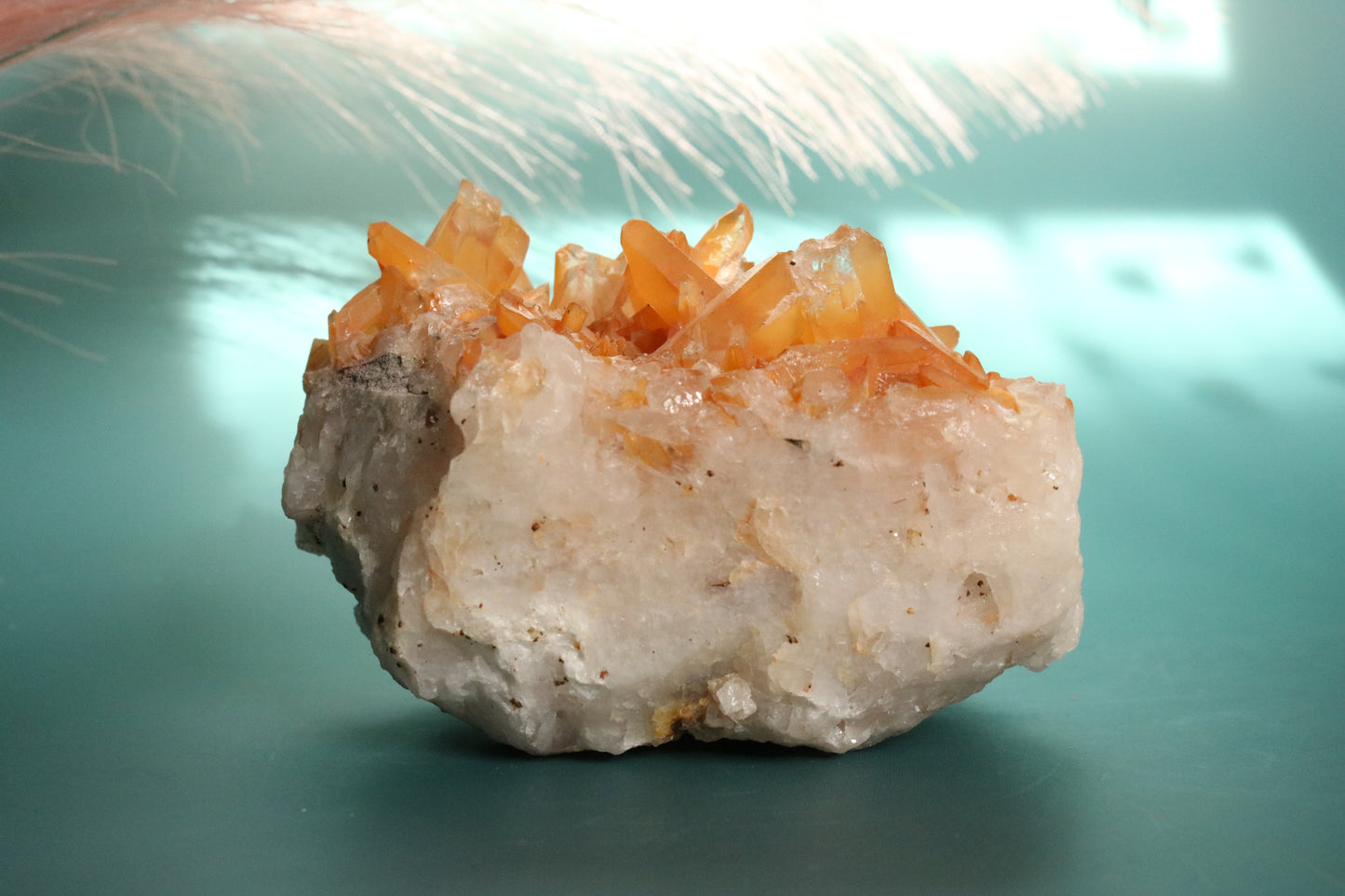 Tangerine Quartz Cluster, Geode, Brazil
