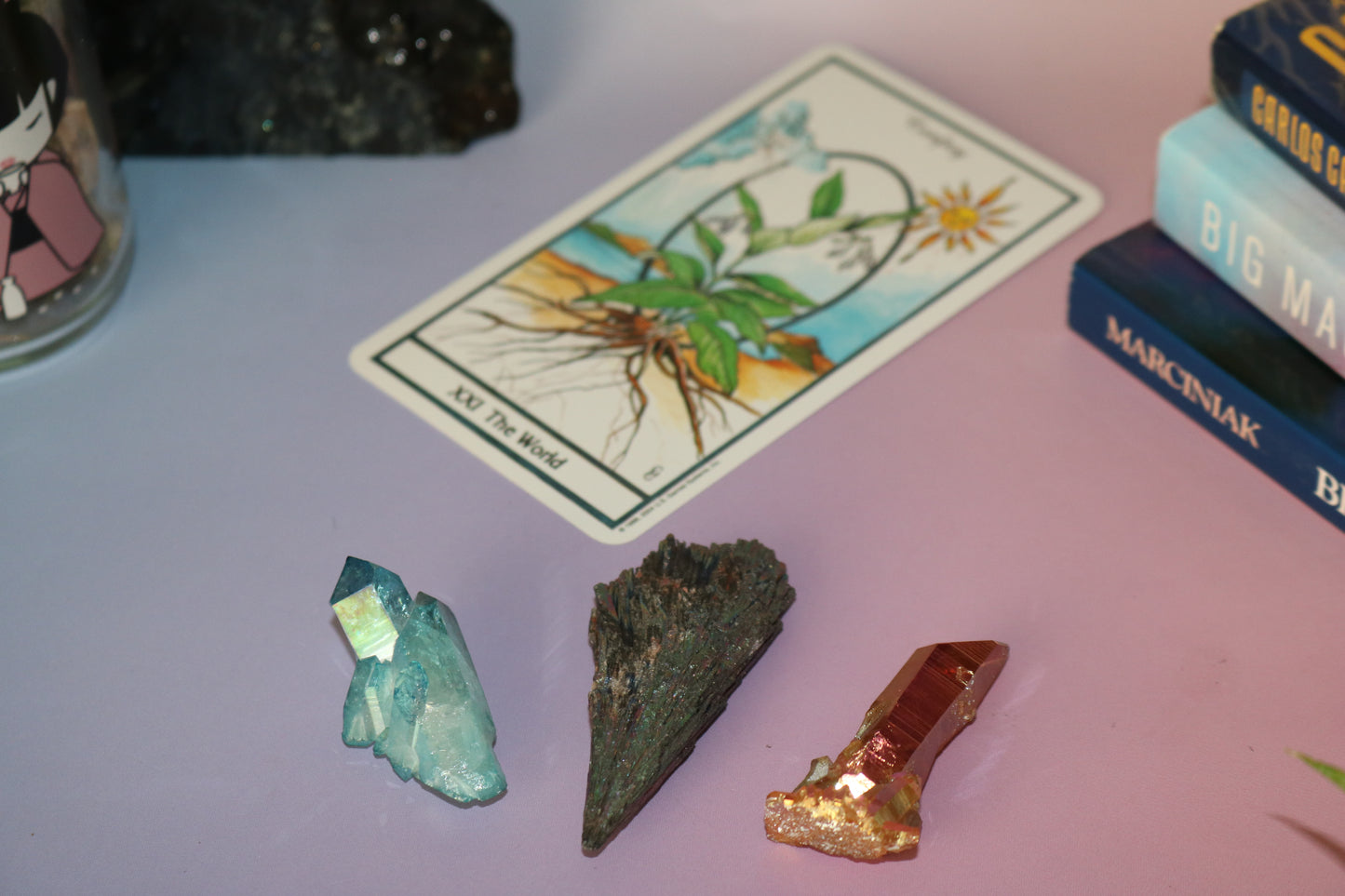 Aqua Aura Quartz mini peak, quartz cluster