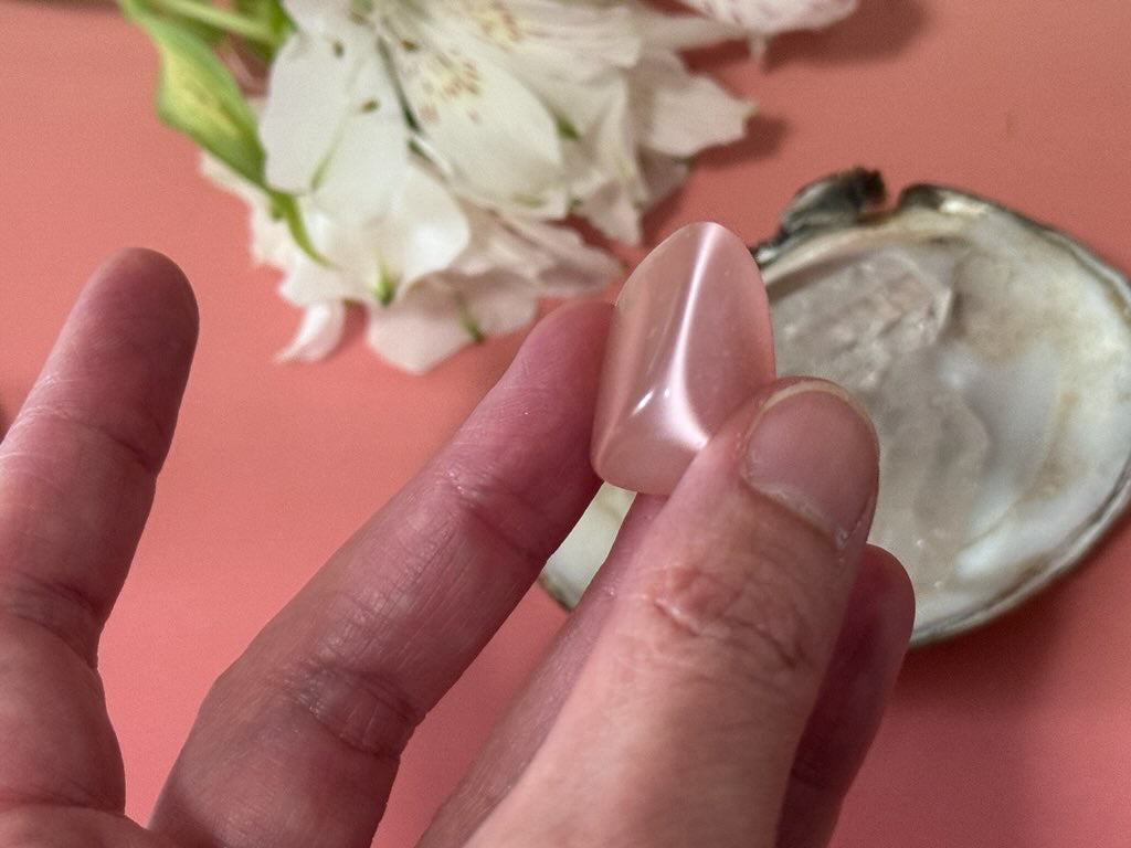 Cat's Eye Rose Quartz tumble