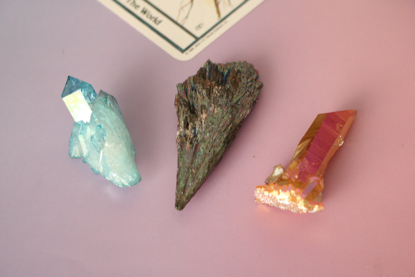 Aqua Aura Quartz mini peak, quartz cluster