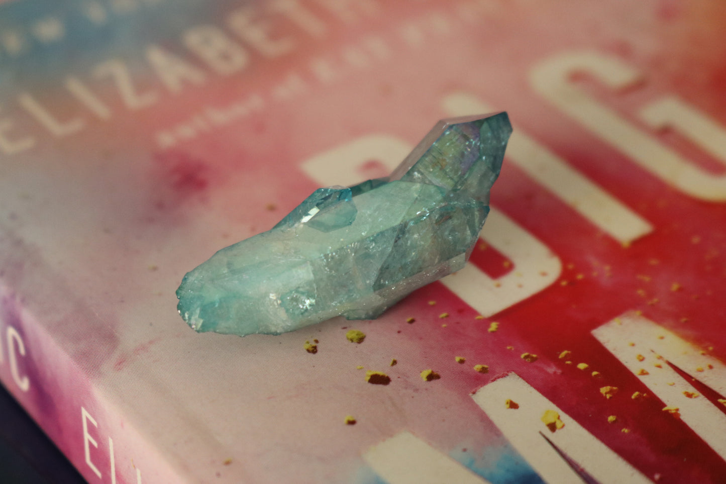 Aqua Aura Quartz mini peak, quartz cluster
