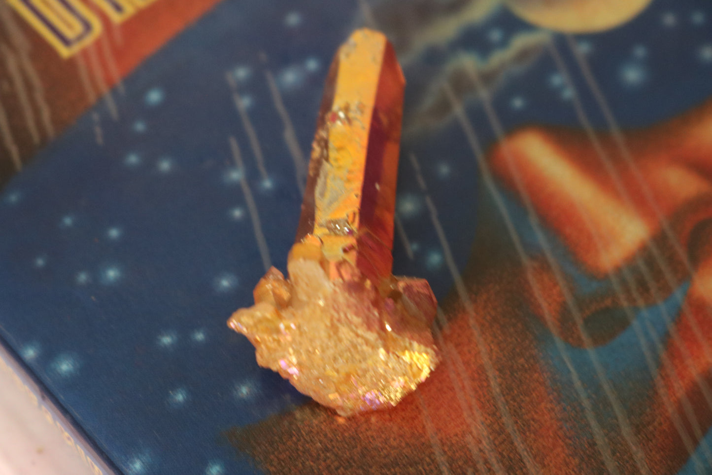 Tangerine Aura Quartz mini peak, quartz cluster