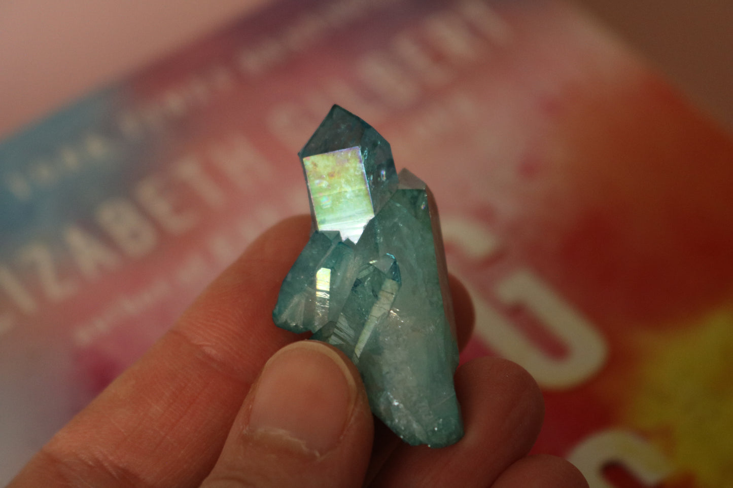 Aqua Aura Quartz mini peak, quartz cluster