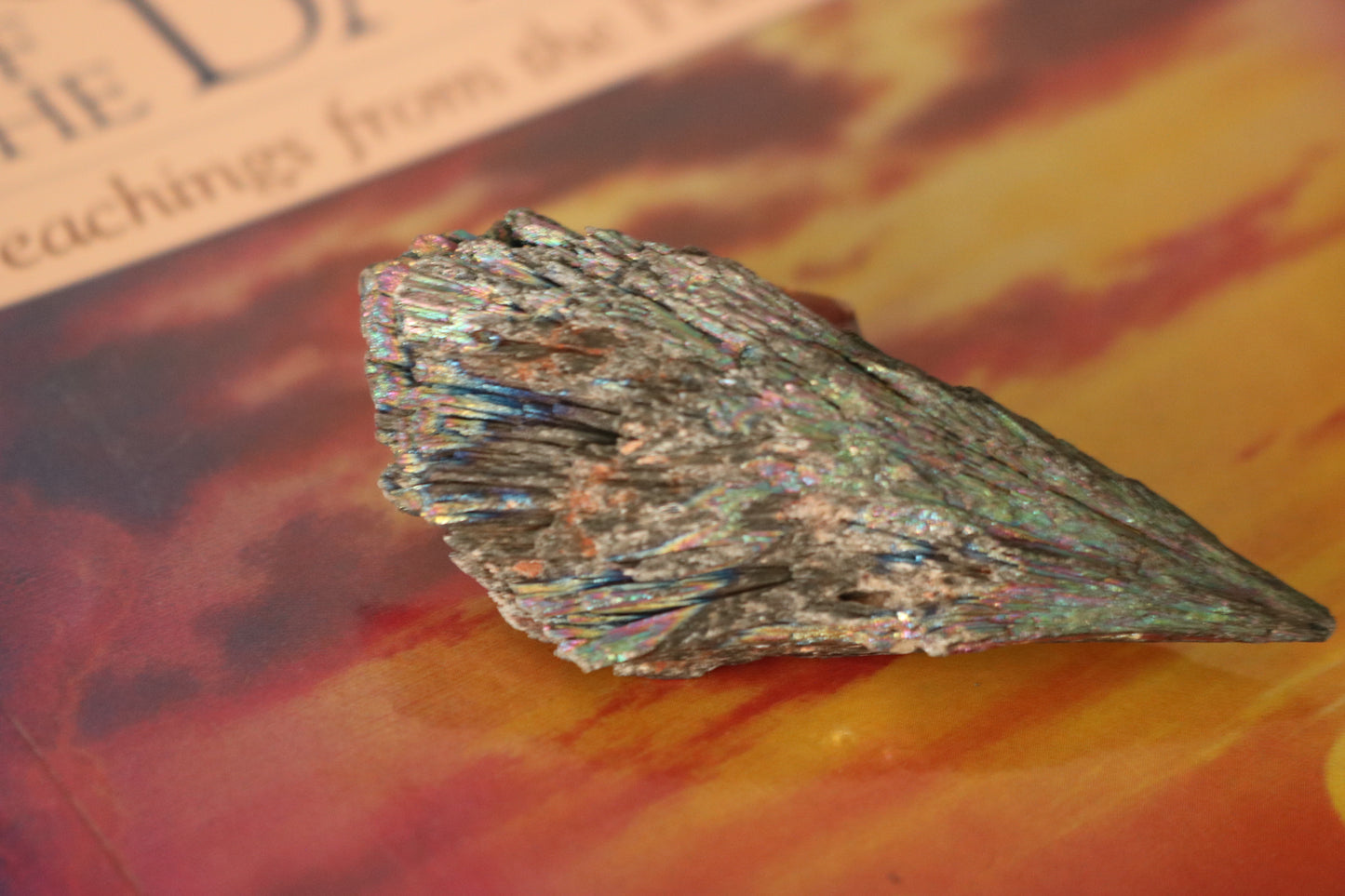 Rainbow Aura Kyanite blade