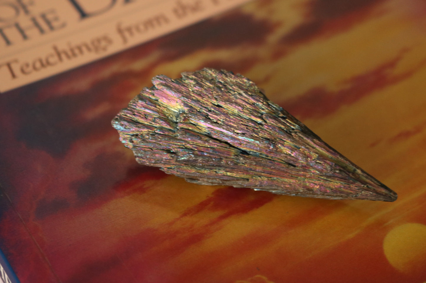 Rainbow Aura Kyanite blade