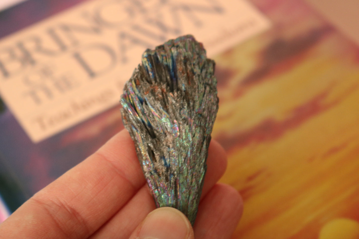 Rainbow Aura Kyanite blade