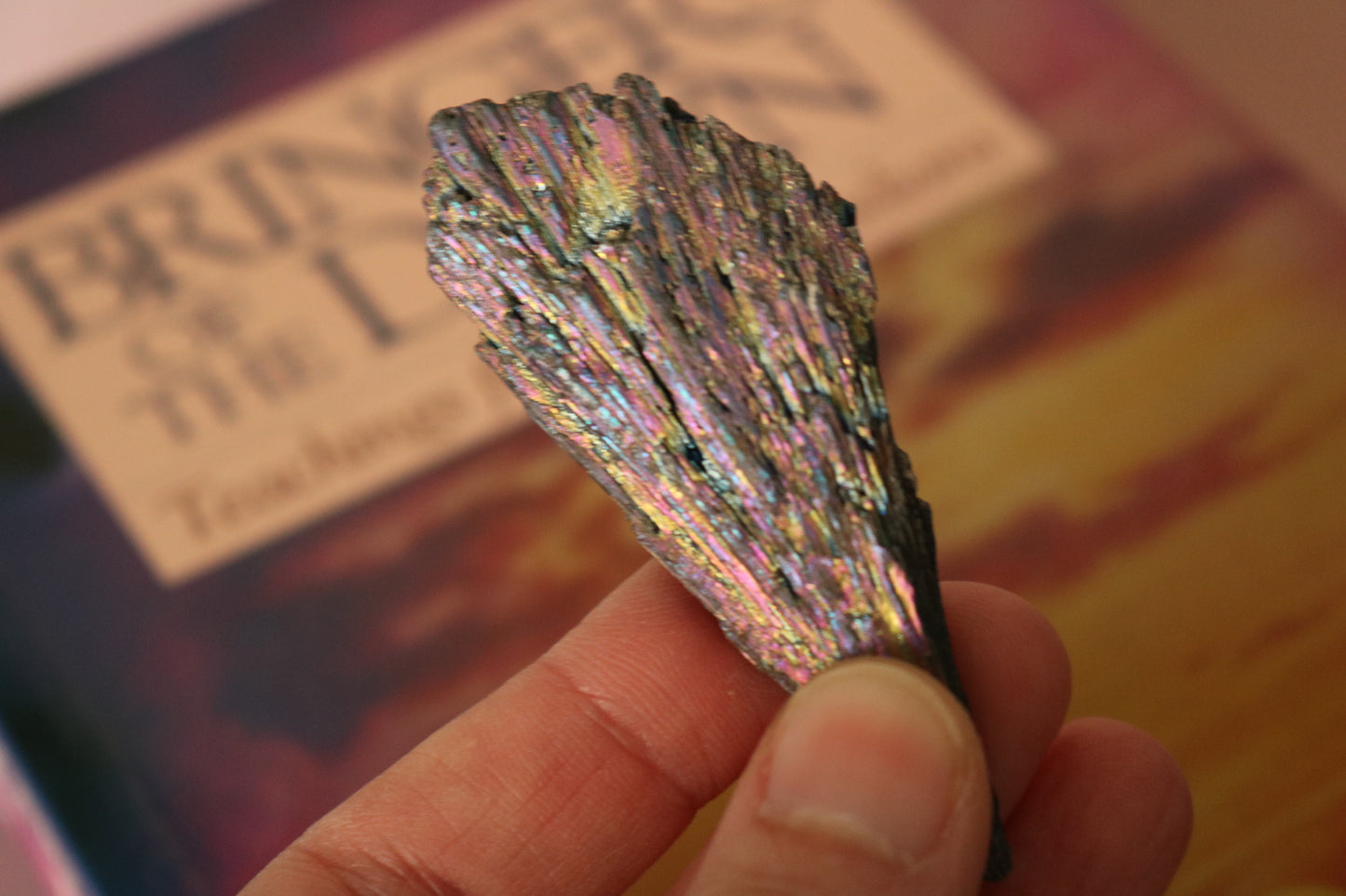 Rainbow Aura Kyanite blade