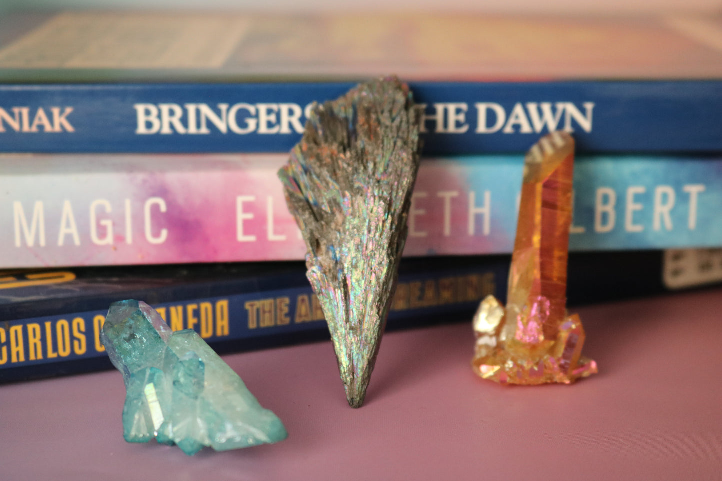 Aqua Aura Quartz mini peak, quartz cluster