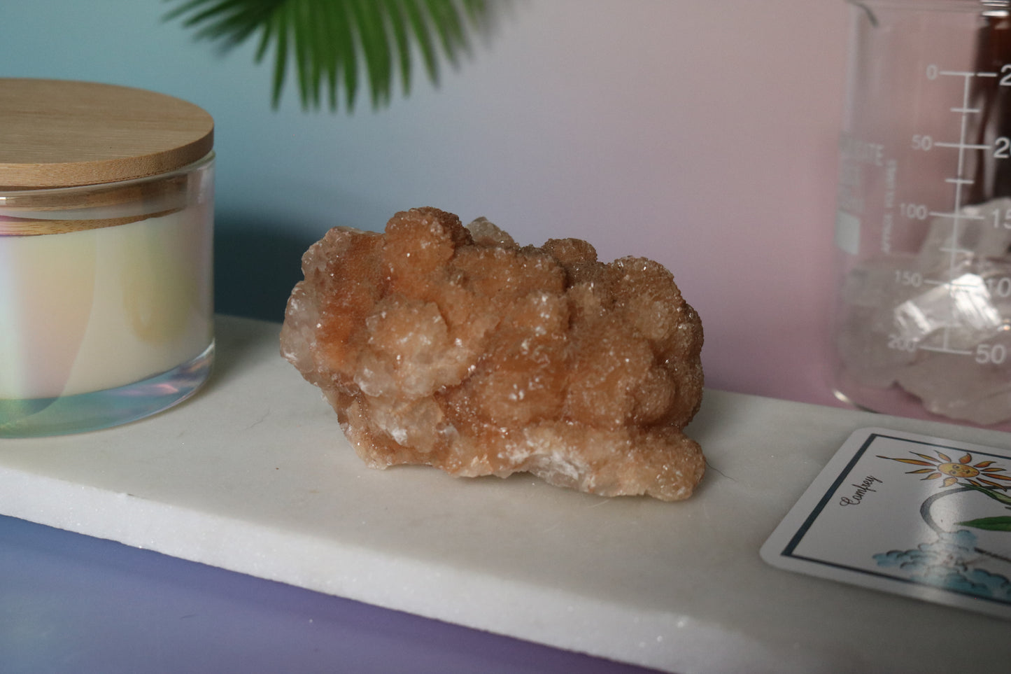 Optical Calcite with Orange Calcite roses