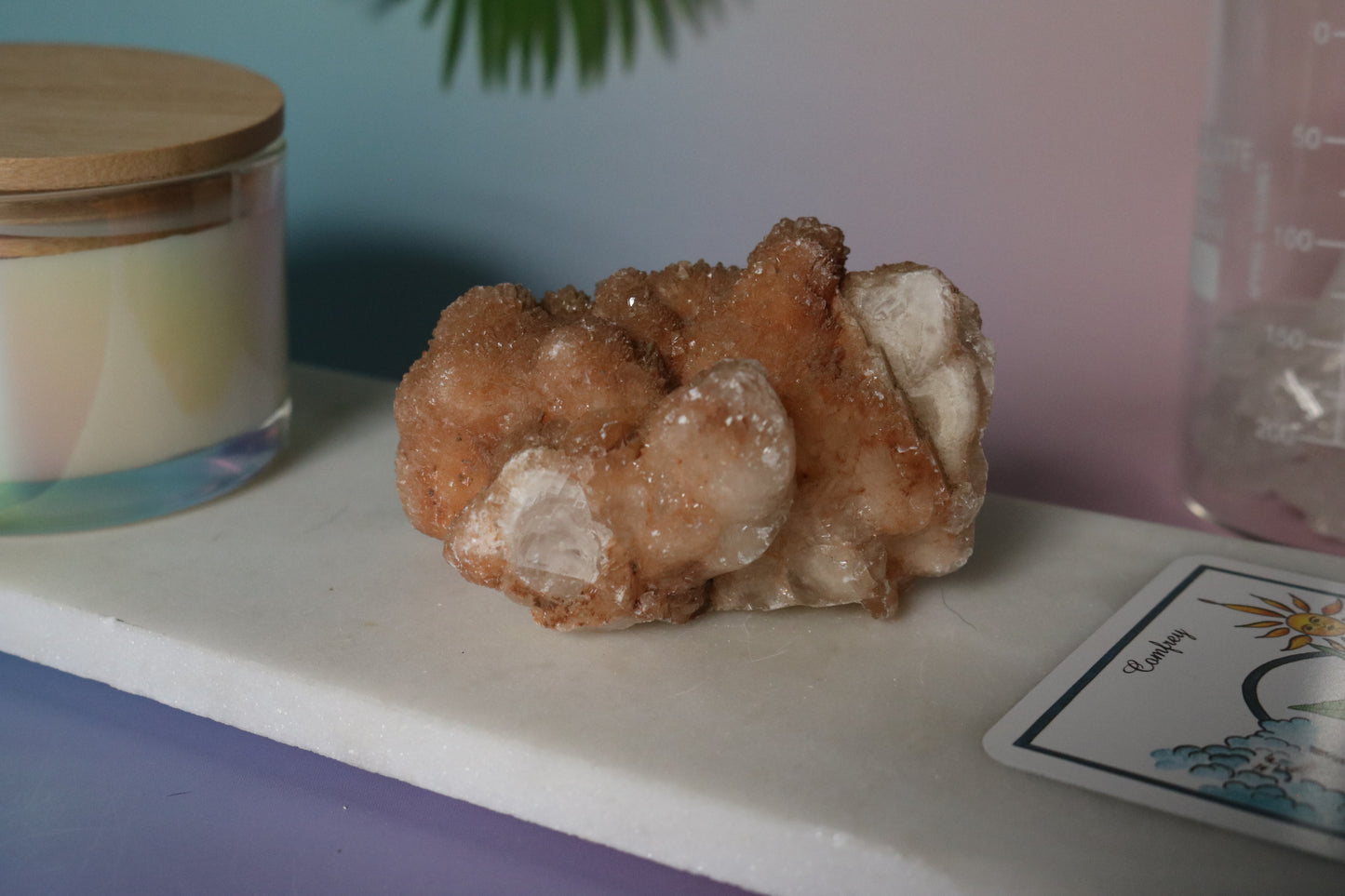 Optical Calcite with Orange Calcite roses