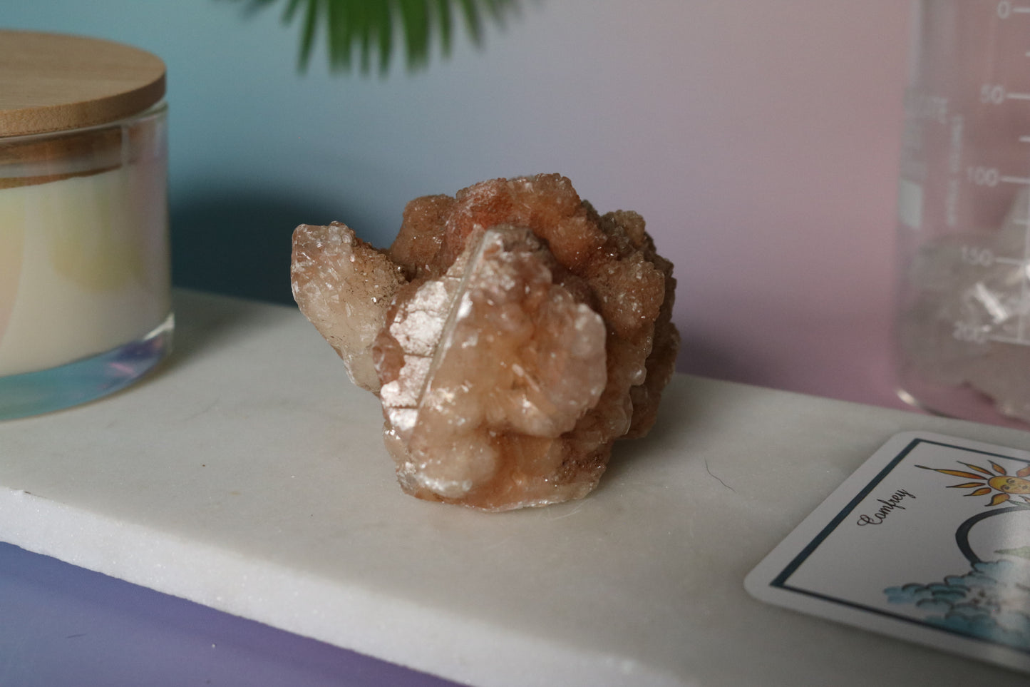 Optical Calcite with Orange Calcite roses