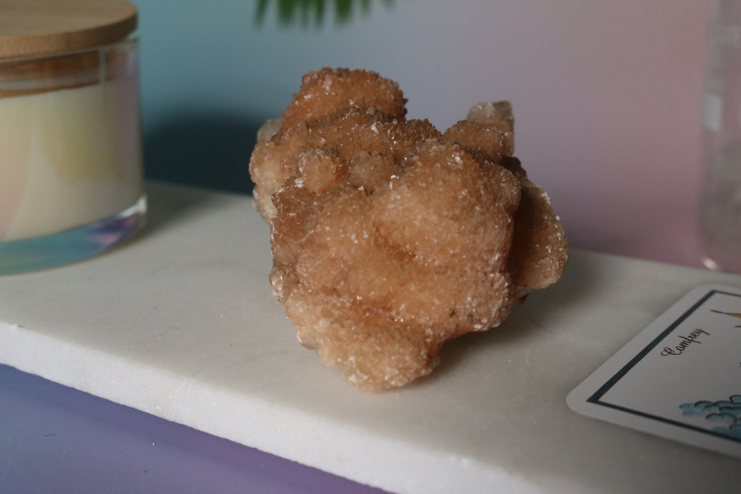 Optical Calcite with Orange Calcite roses