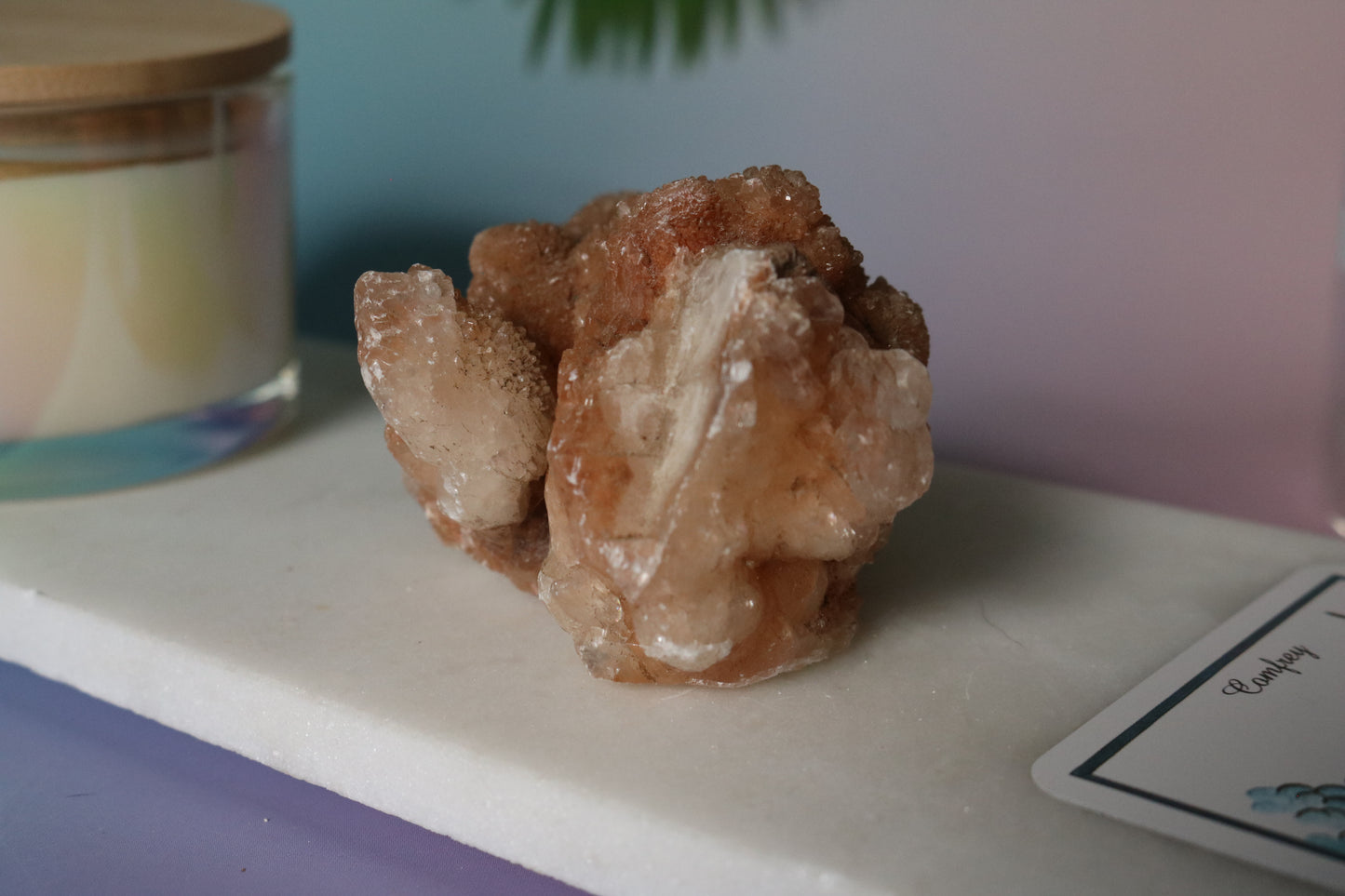 Optical Calcite with Orange Calcite roses