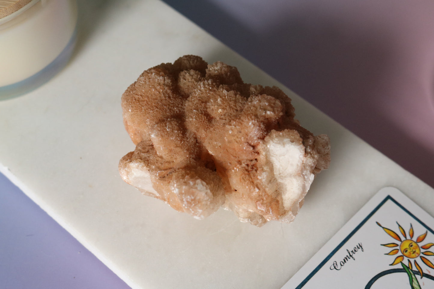 Optical Calcite with Orange Calcite roses