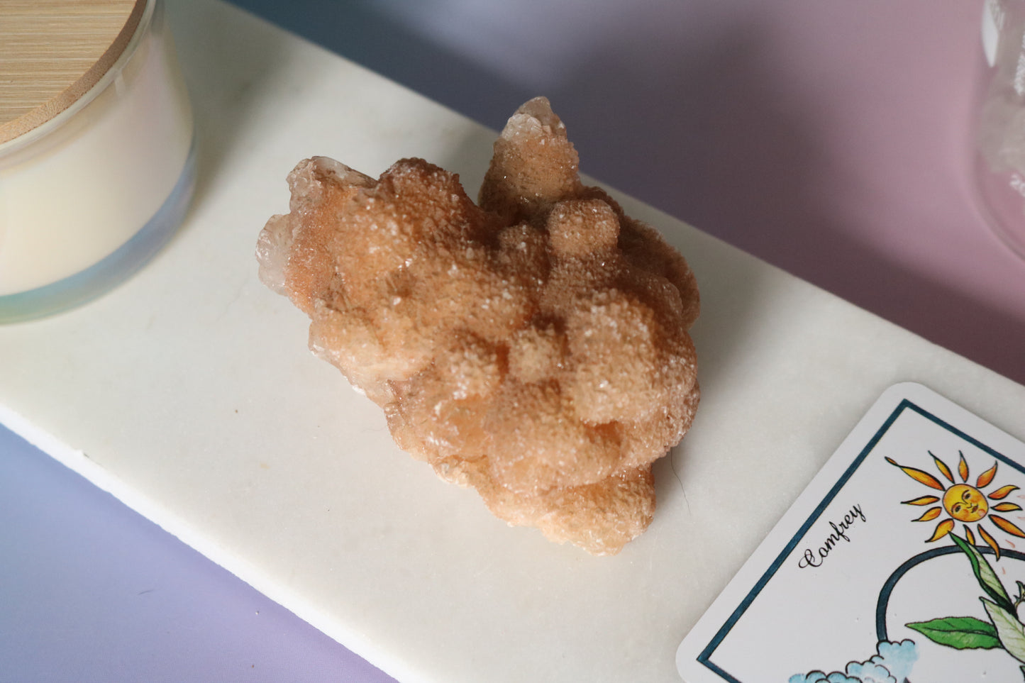 Optical Calcite with Orange Calcite roses