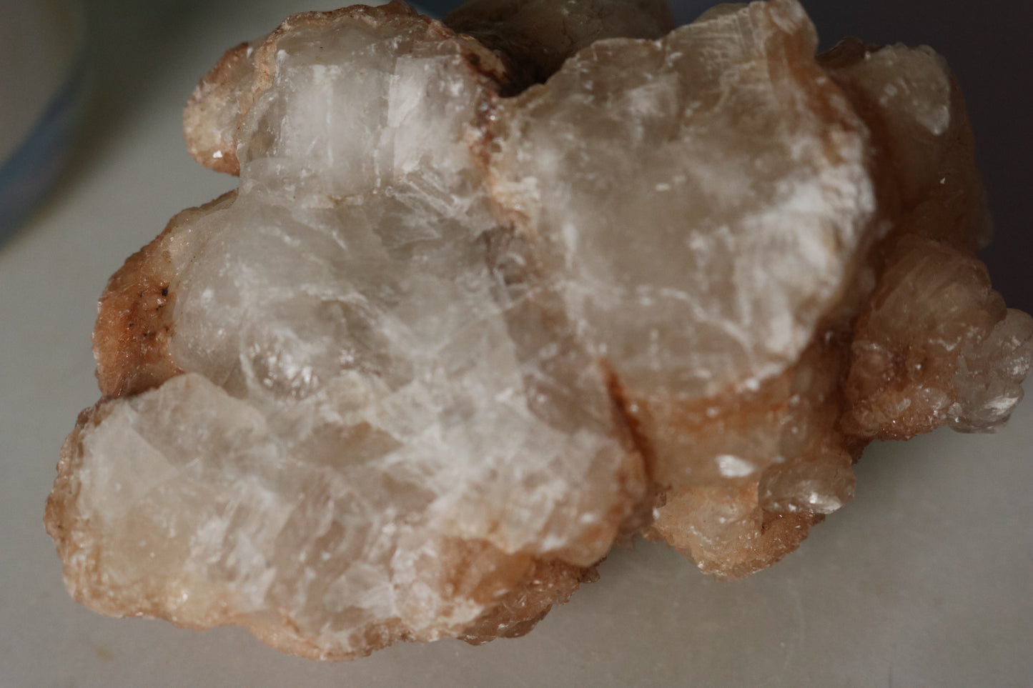 Optical Calcite with Orange Calcite roses