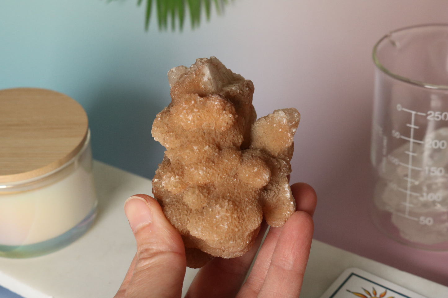 Optical Calcite with Orange Calcite roses