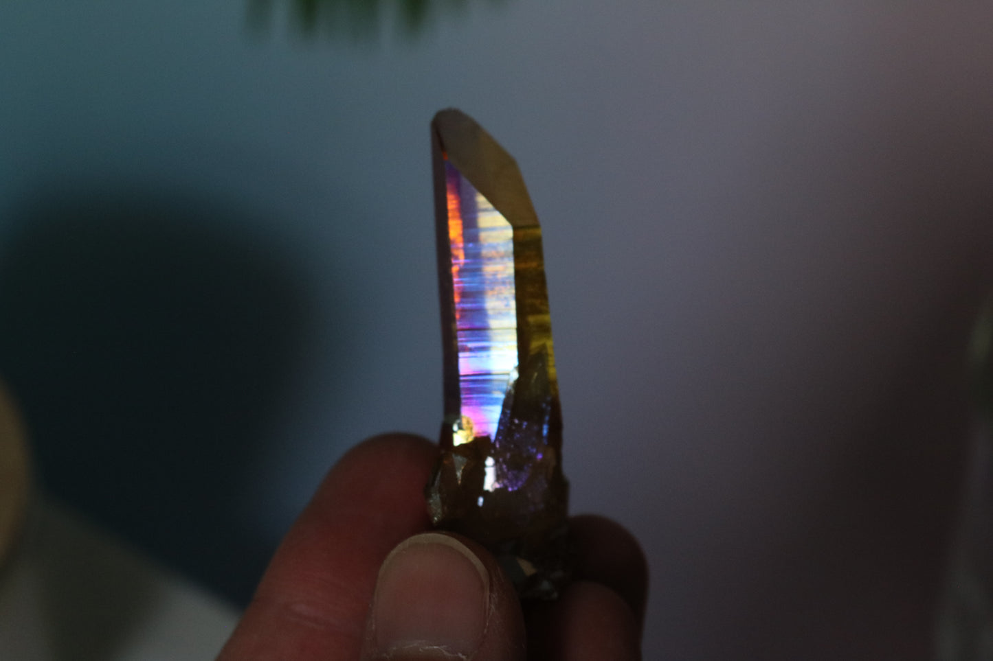 Tangerine Aura Quartz mini peak, quartz cluster