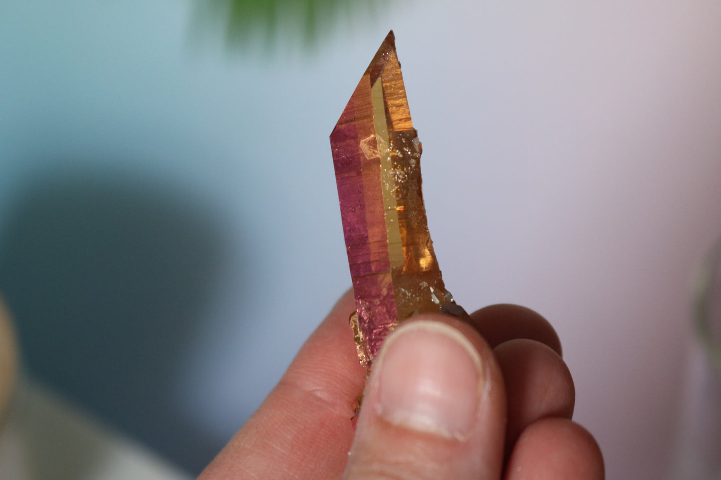 Tangerine Aura Quartz mini peak, quartz cluster