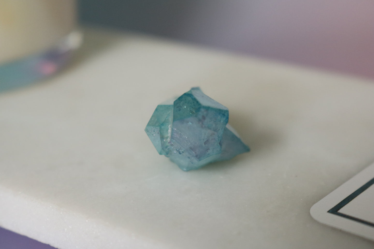Aqua Aura Quartz mini peak, quartz cluster