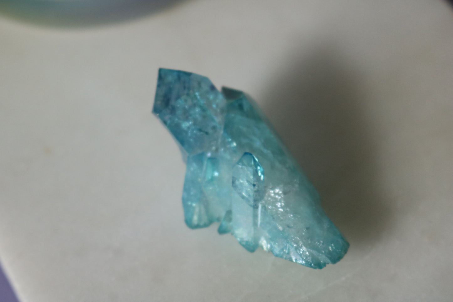 Aqua Aura Quartz mini peak, quartz cluster
