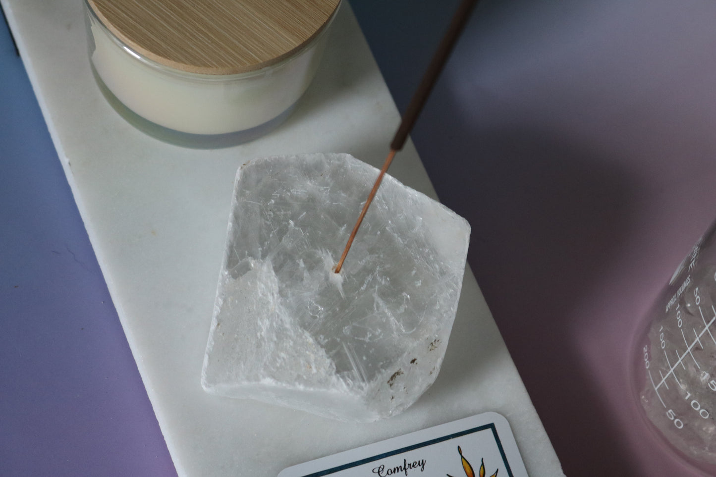 Selenite Incense Holder, gypsum incense burner