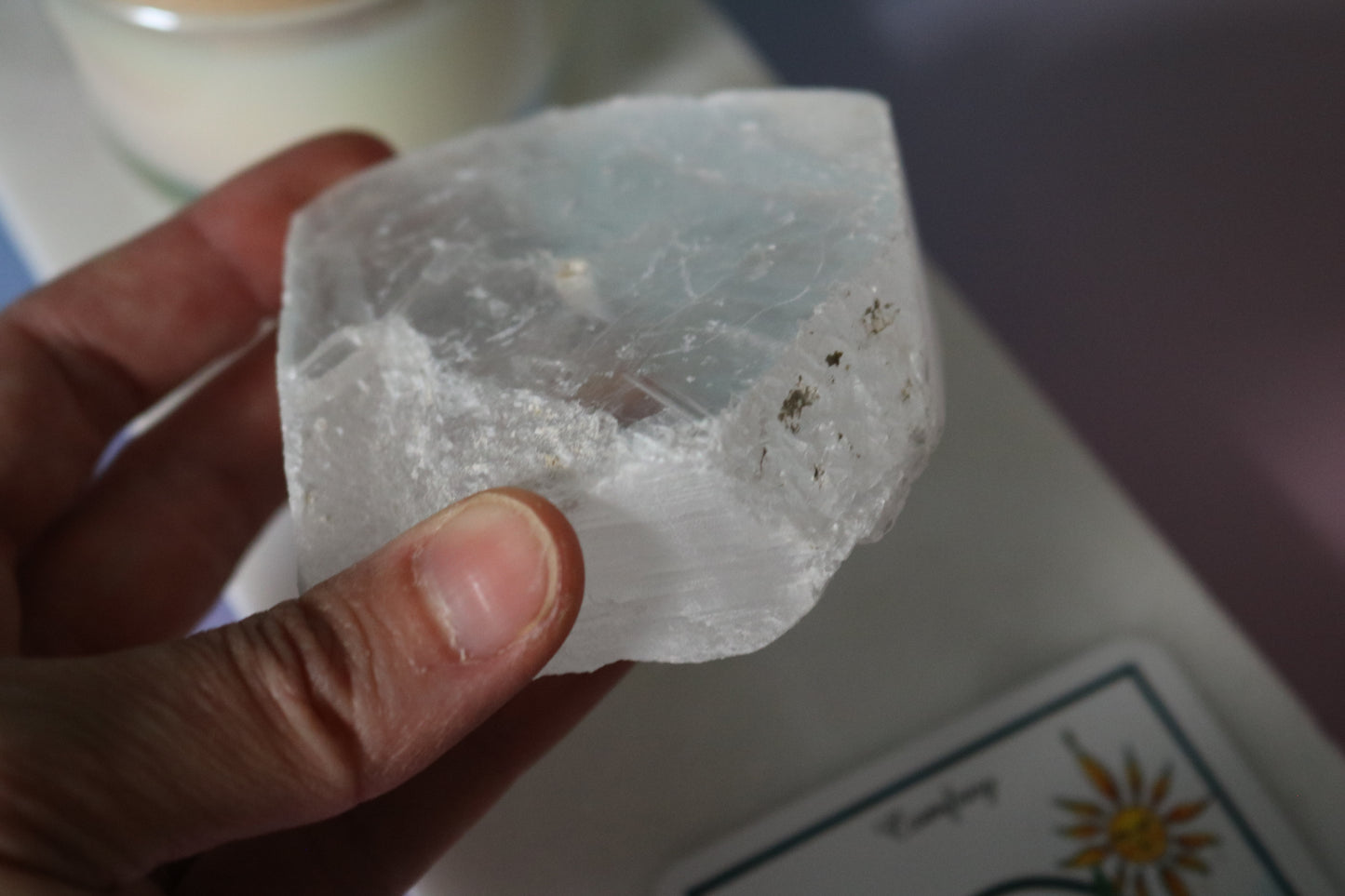 Selenite Incense Holder, gypsum incense burner