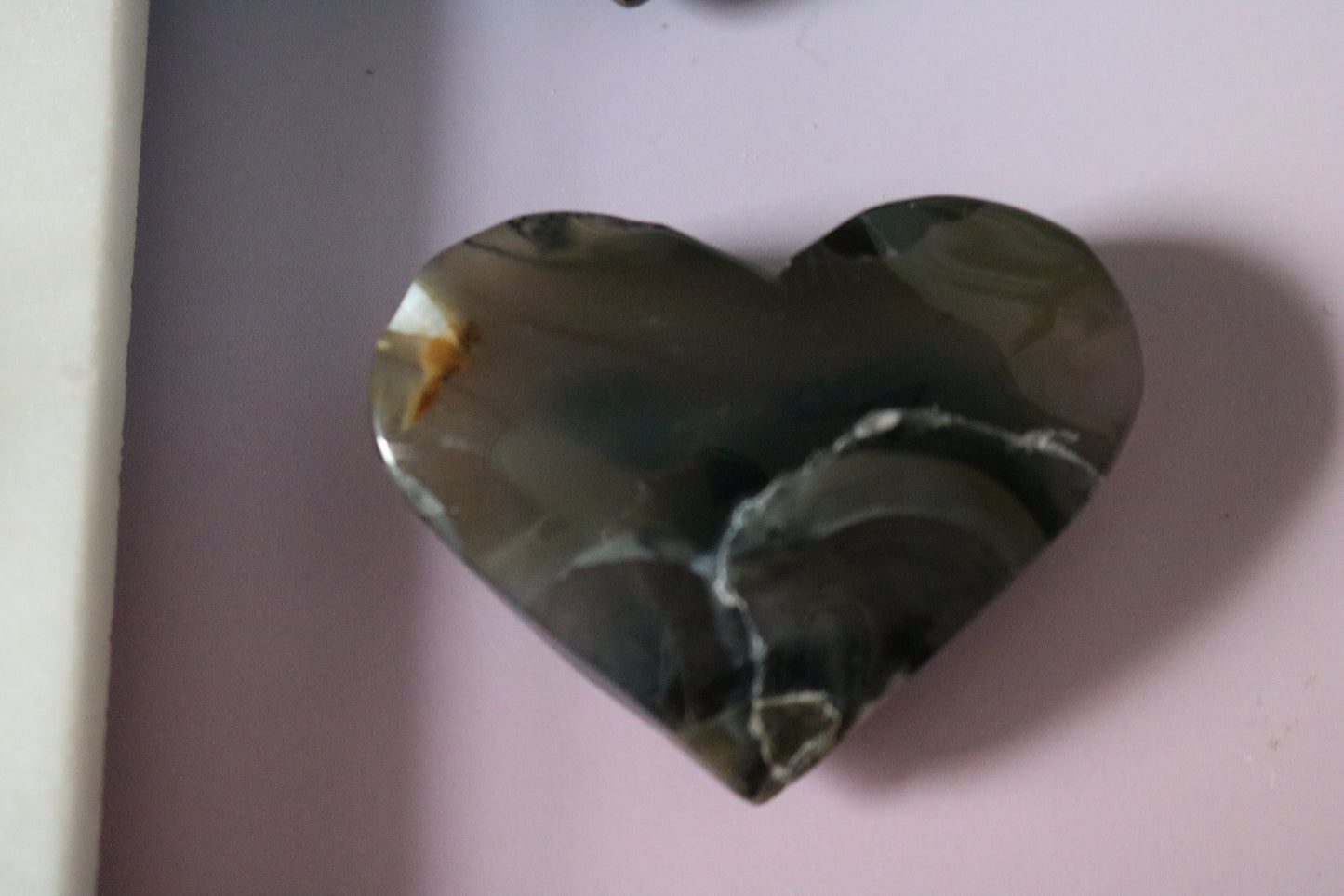 Volcano Agate Heart - UV Reactive