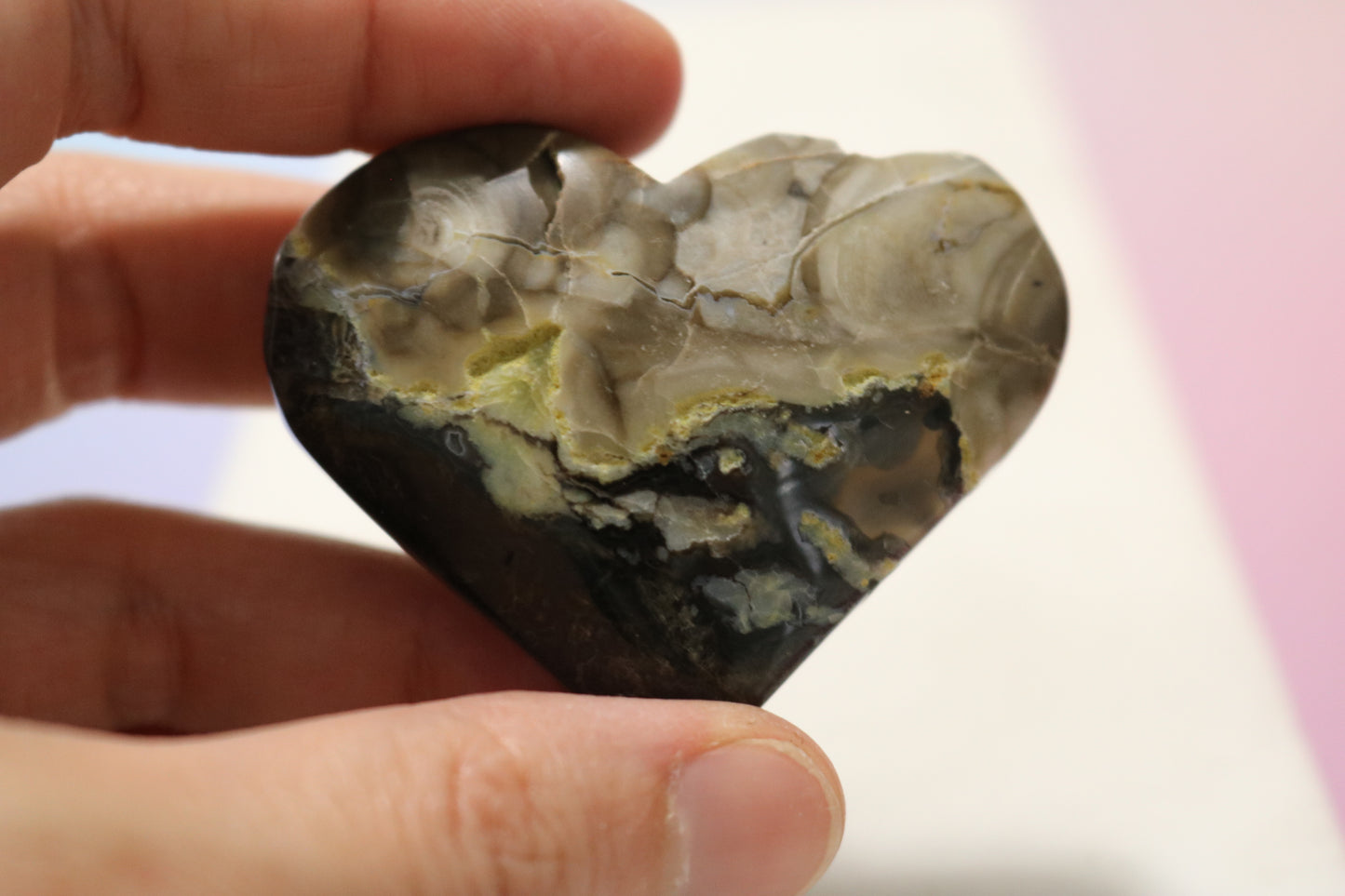 Volcano Agate Heart - UV Reactive 4