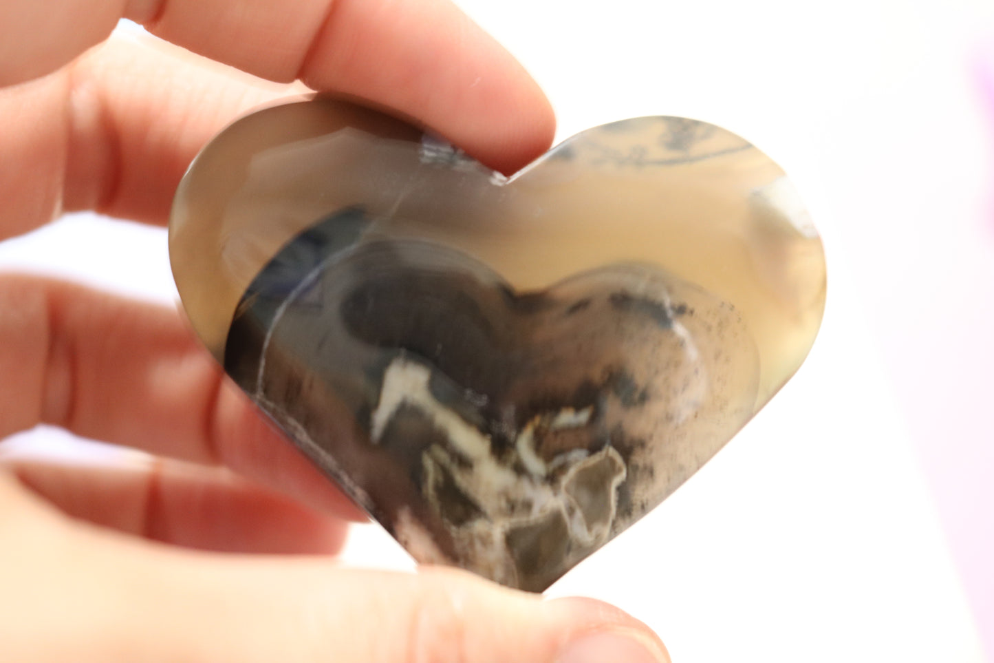 Volcano Agate Heart - UV Reactive