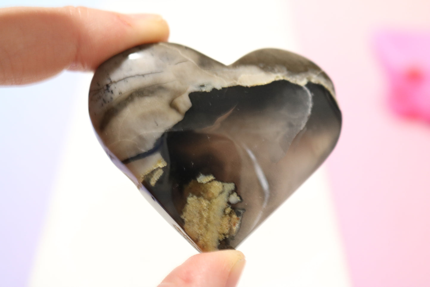 Volcano Agate Heart - UV Reactive 2
