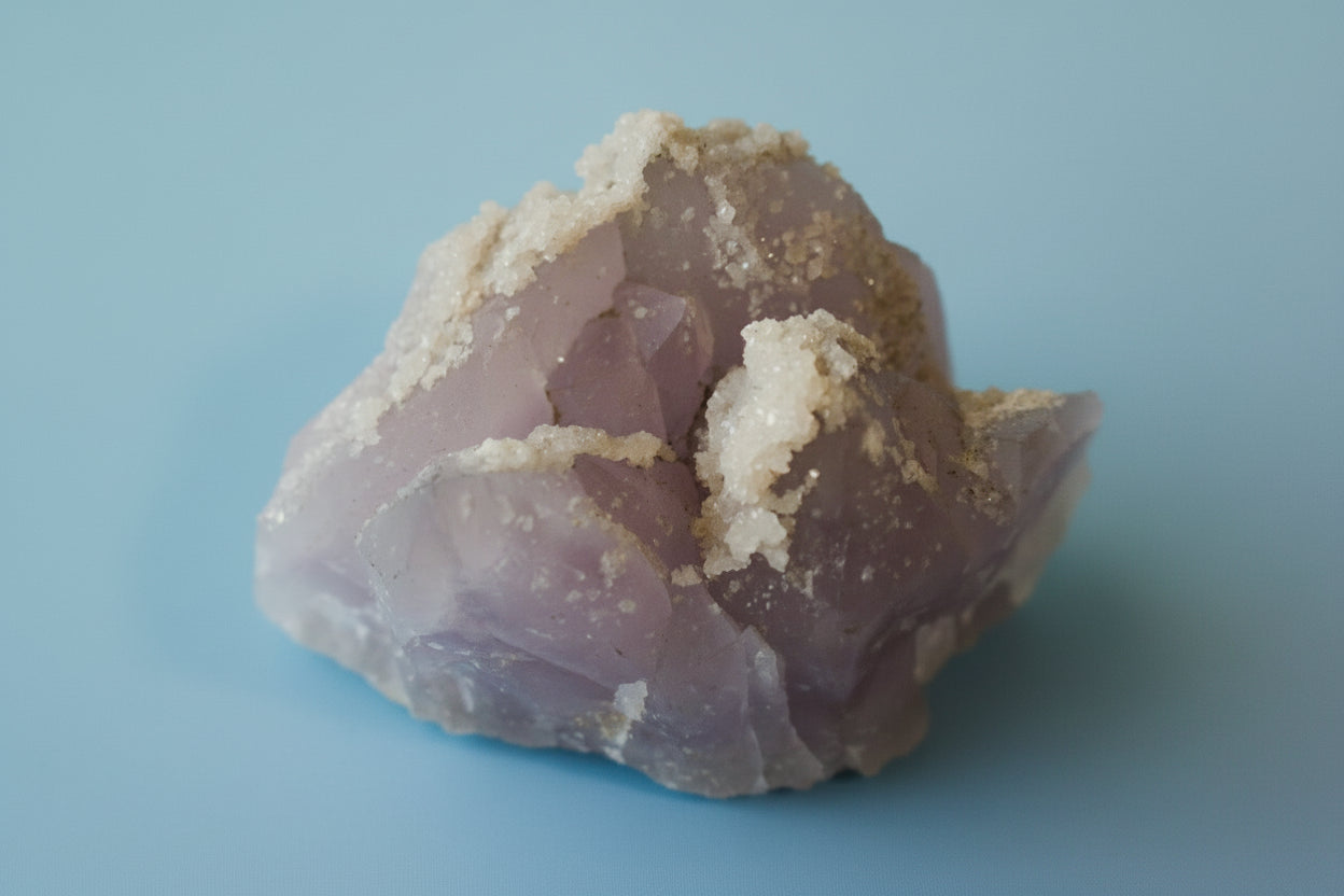 Princess Amethyst (old stock), Pastel Amethyst, calcite crown