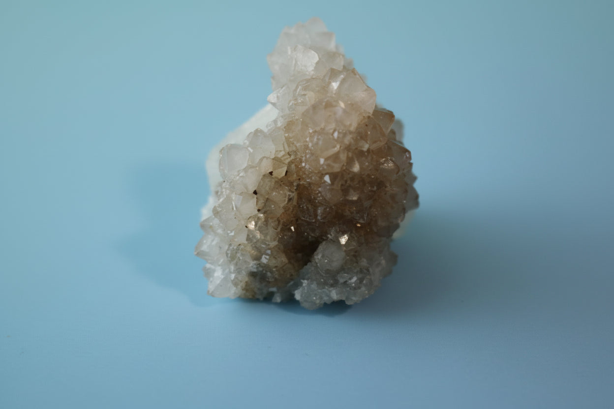 Sugar Cube Fluorite, sea foam fluorite, calcite dusting, with bi-color calcite liberty spikes