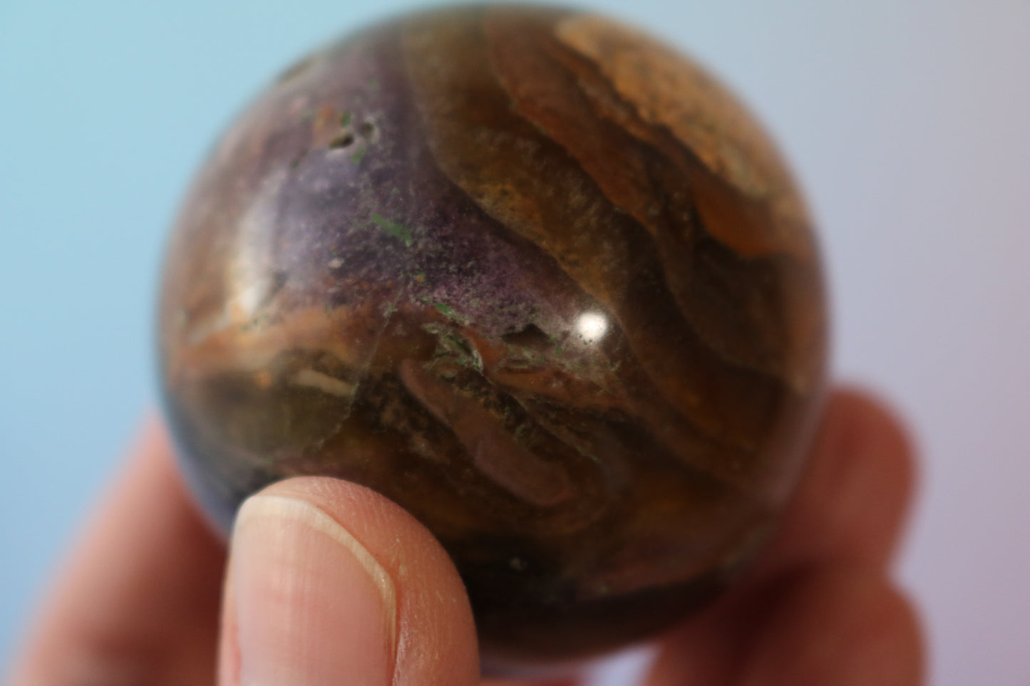 Jupiter Fluorite Sphere, opalized fluorite, yellow fluorite, rainbow fluorite