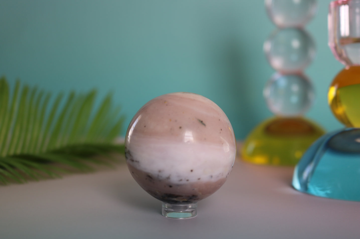 PINK OPAL DENDRITIC AGATE SPHERE