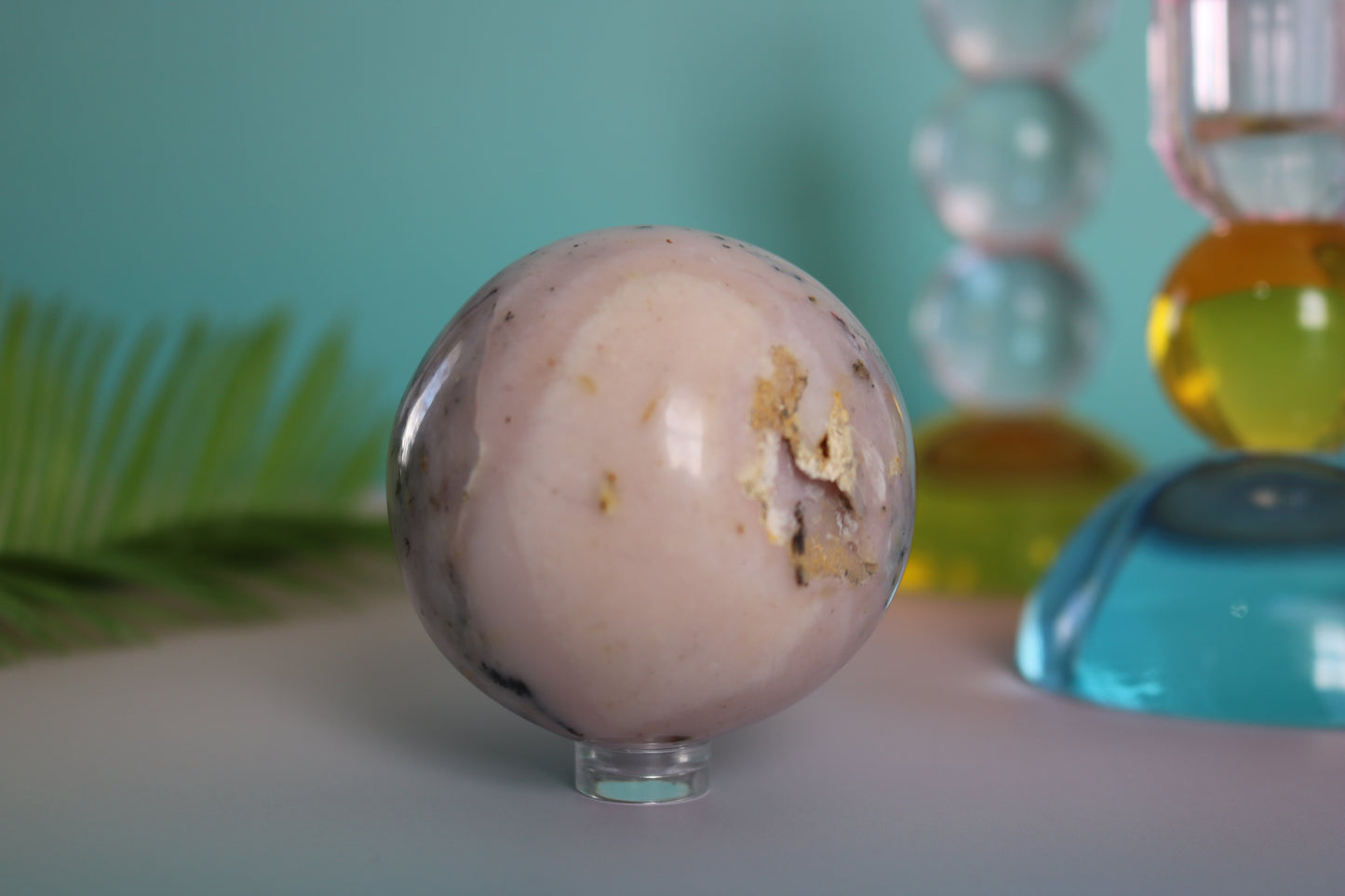 PINK OPAL DENDRITIC AGATE SPHERE