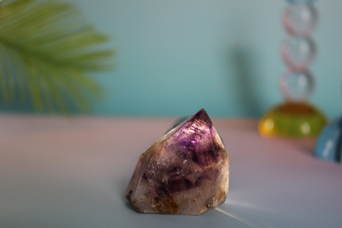 SMOKY AMETHYST QUARTZ TOWER - SIDE SLOPE